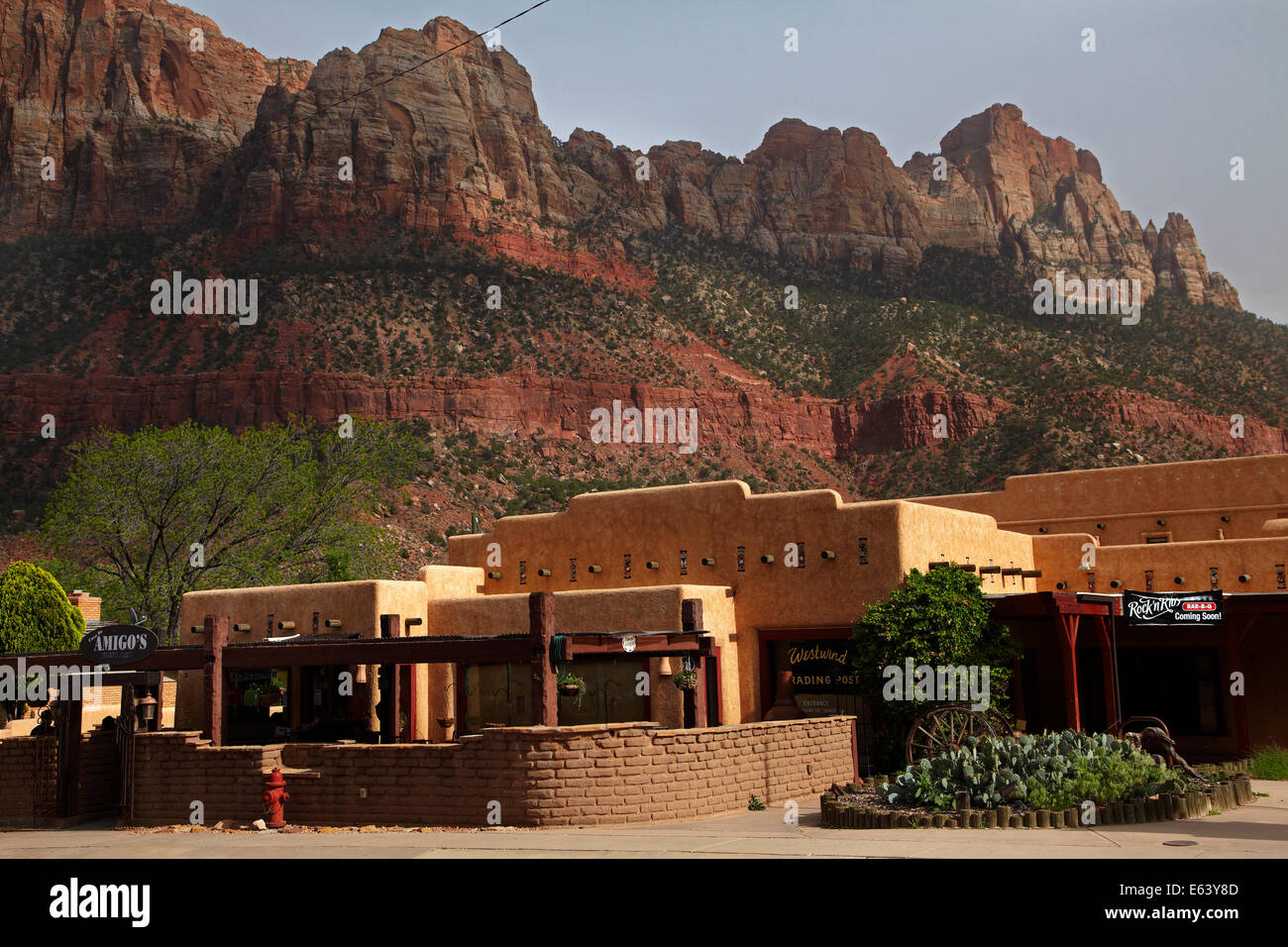 Casa de Amigos del ristorante messicano, springdale, dal Parco Nazionale di Zion, Utah, Stati Uniti d'America Foto Stock