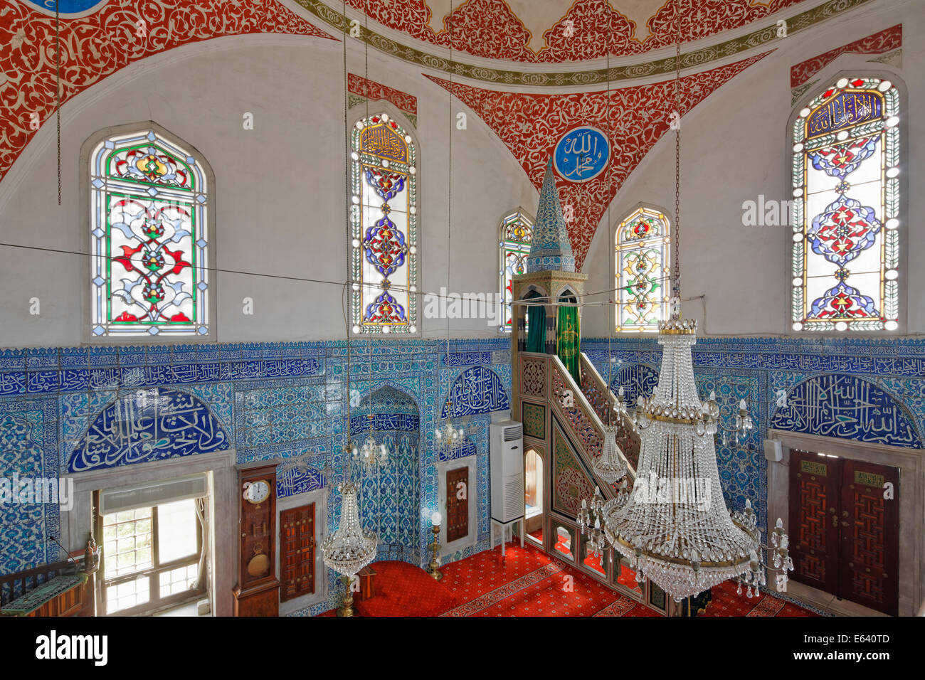Çinili Camii, piastrelle in moschea, con maioliche ceramiche di Iznik, Üsküdar, Istanbul, parte asiatica, Turchia Foto Stock
