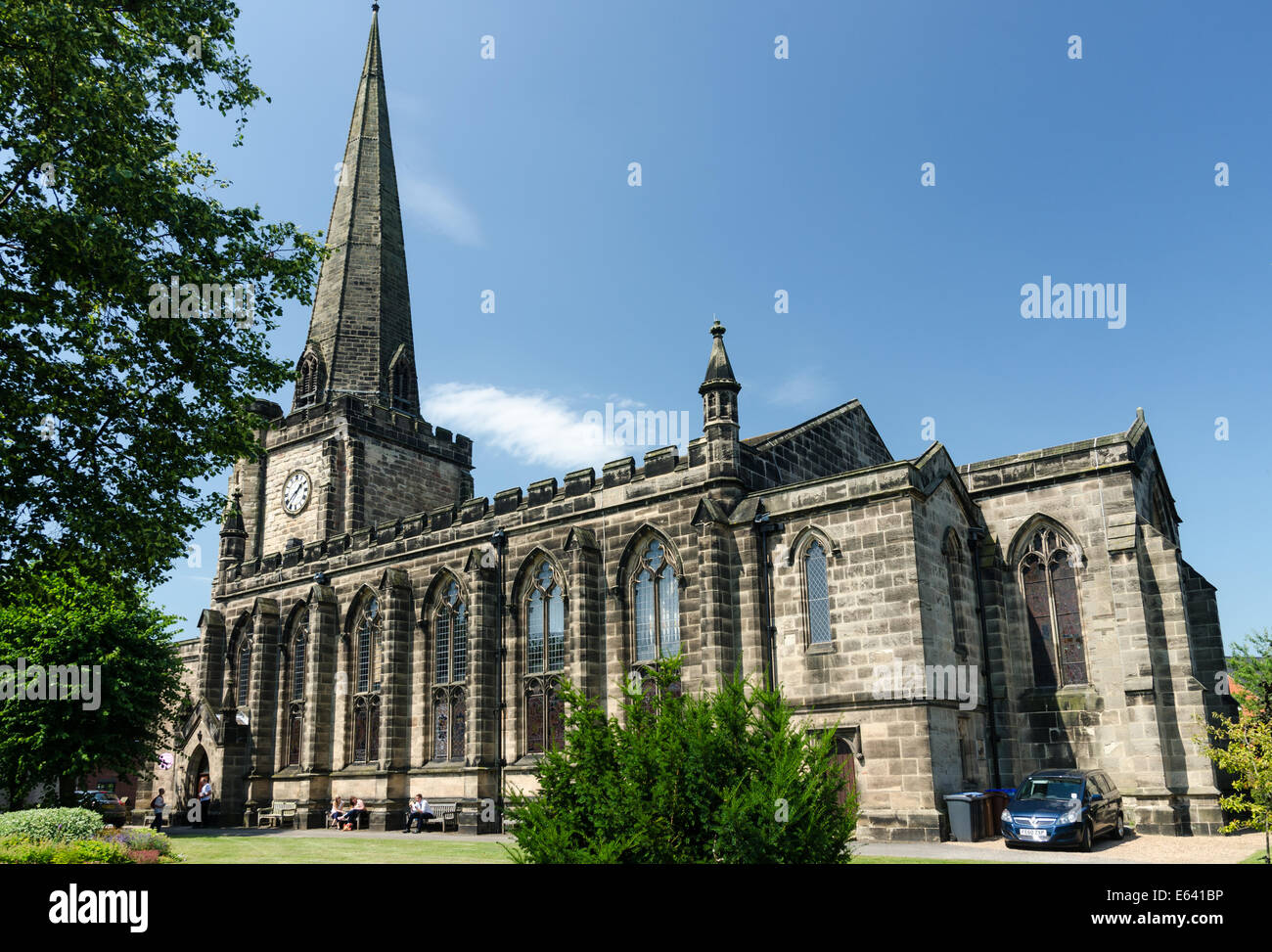 Santa Maria la Chiesa Parrocchiale in Staffordshire città mercato di Uttoxeter che Pugin era la prima chiesa design Foto Stock