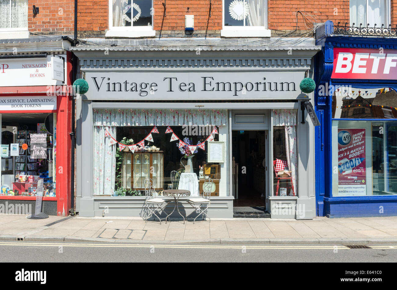 Vintage The Emporium cafe in Staffordshire città mercato di Uttoxeter Foto Stock