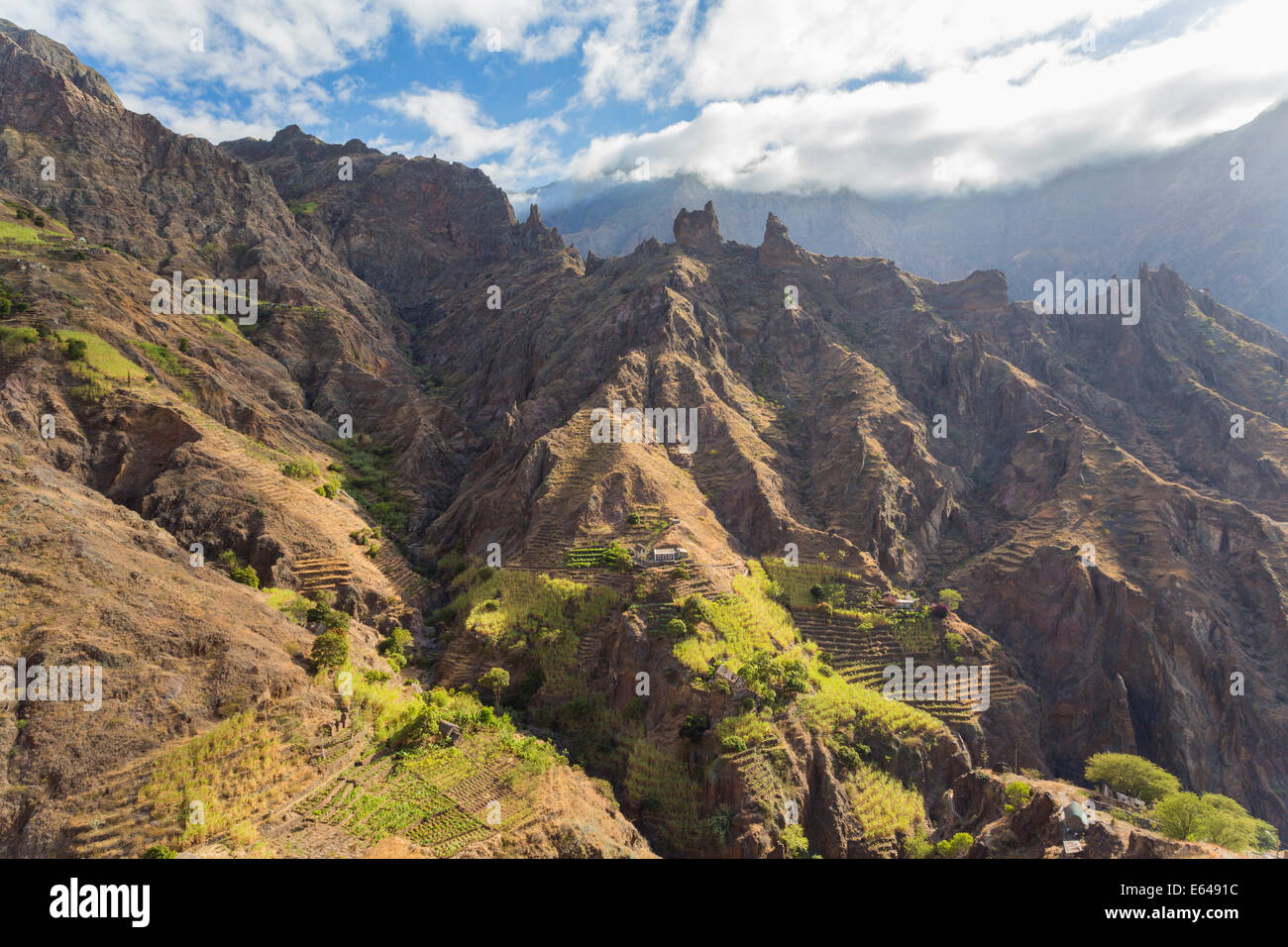 Vista Valle, nr Horta da Garca, Santo Antao, Capo Verde Foto Stock