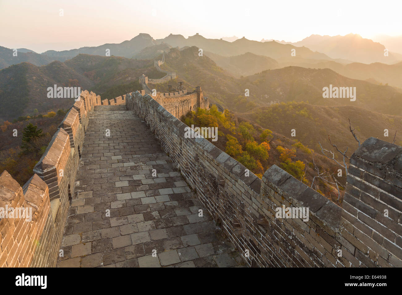 Grande Muraglia Jinshanling, Pechino, Cina Foto Stock