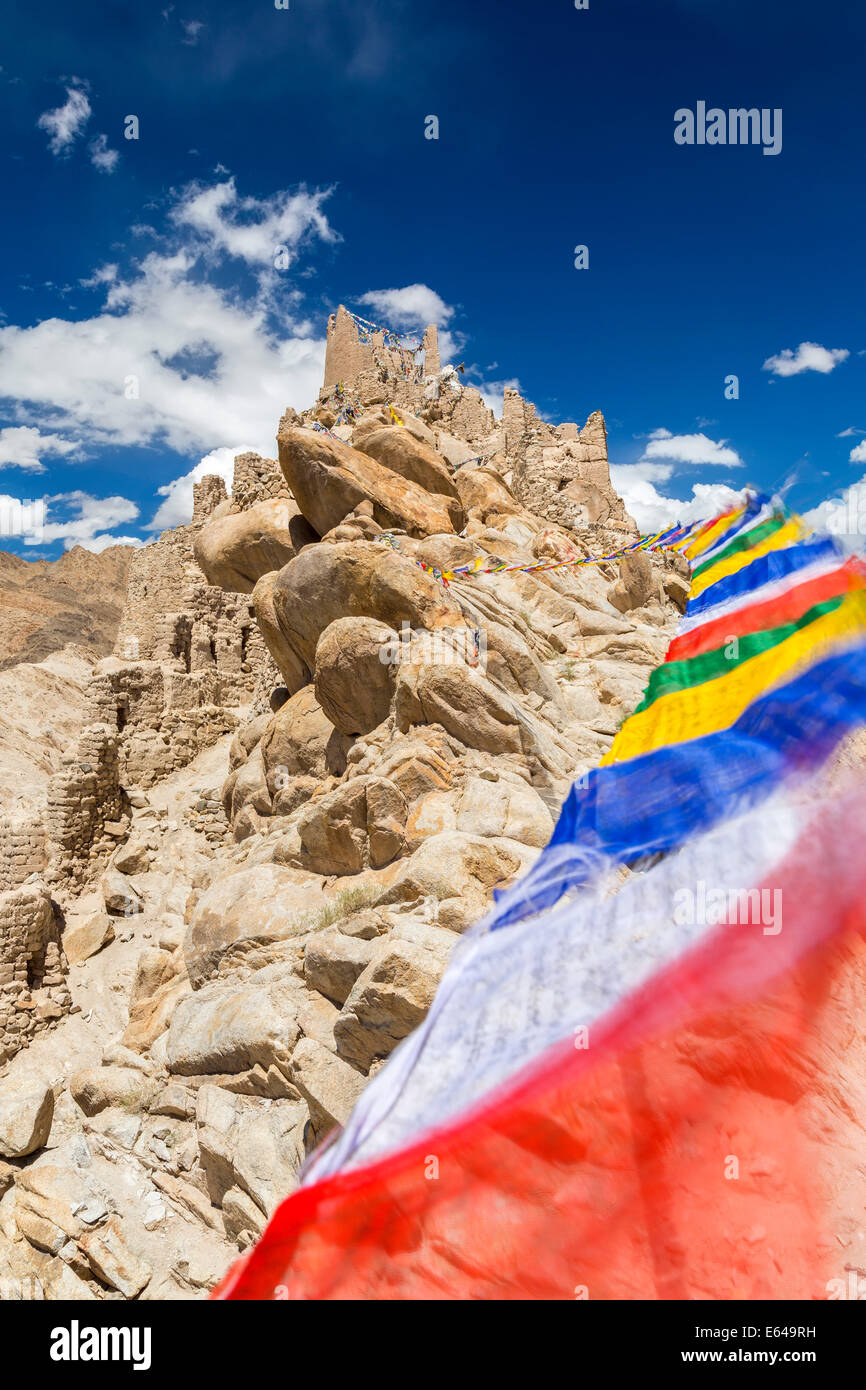 Rovine del palazzo di Shey, vicino a Leh. Ladakh, India Foto Stock