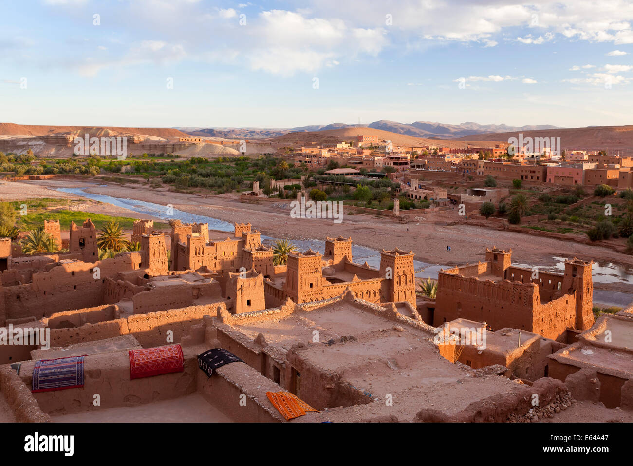 Il Marocco, Alto Atlante, Ait Ben Haddou Ksar classificato come patrimonio mondiale dall' UNESCO Foto Stock