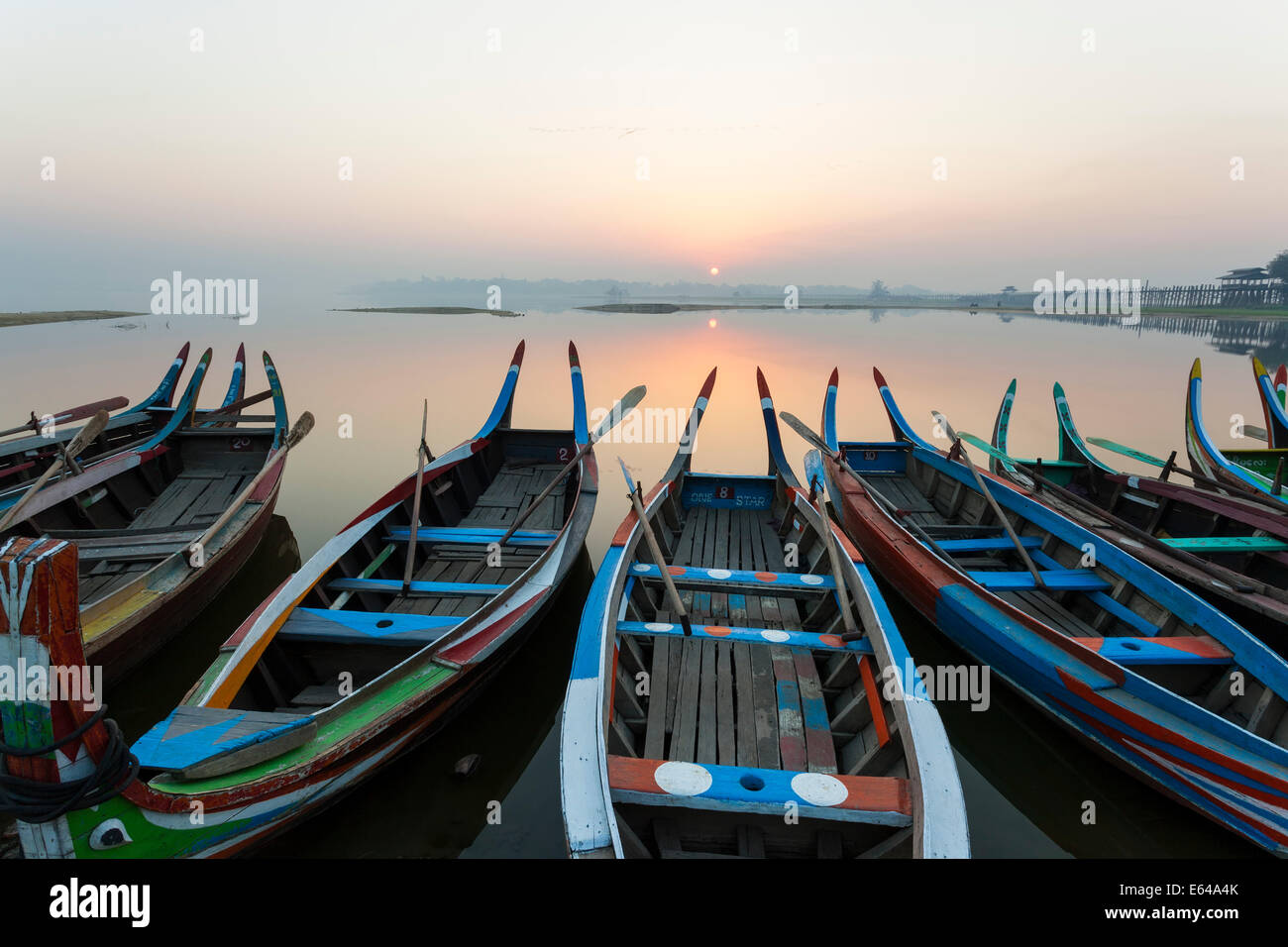 Sunrise, Amarapura, Mandalay birmania, myanmar Foto Stock