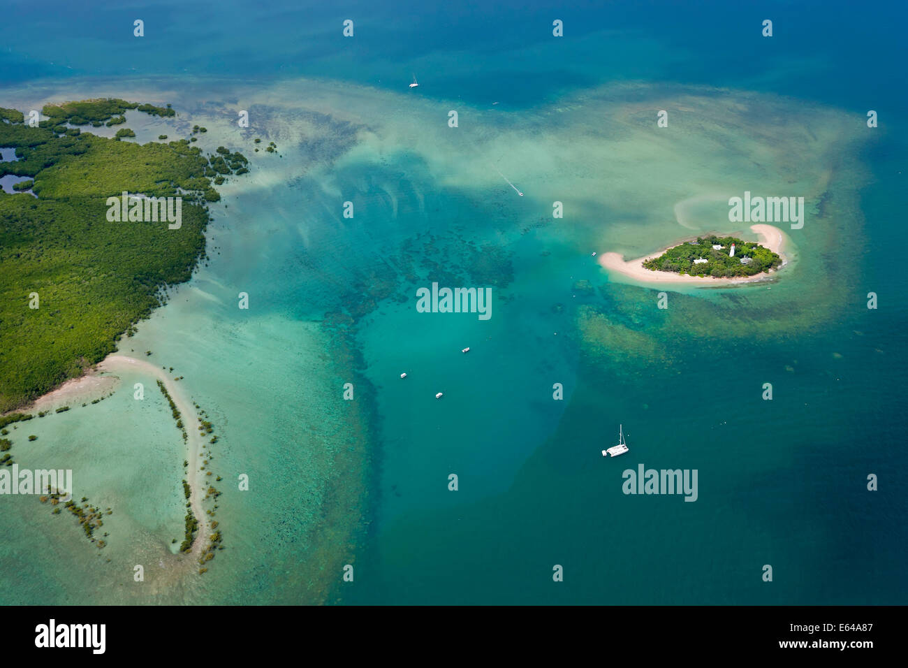 Faro sul Lowe Isles, Grande Barriera, North Queensland, Australia Foto Stock