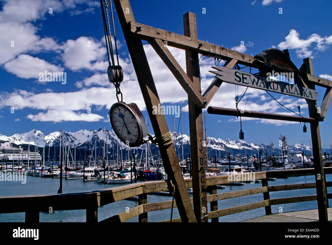 Piccola barca porto,Seward,Alaska Foto Stock