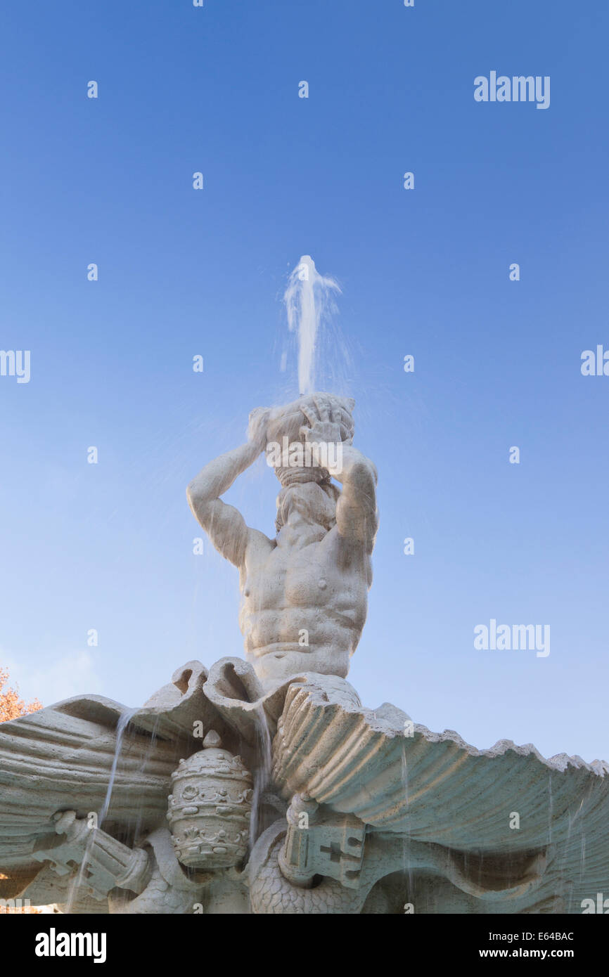 Fontana del Tritone in piazza Barberini, Roma, Italia Foto Stock