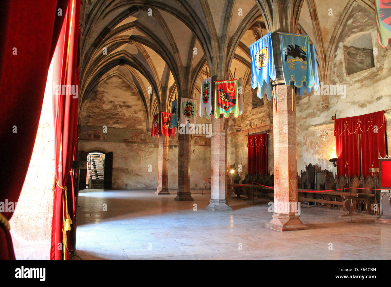 Interno del Corvin / Castello Hunyad dalla Transilvania Foto Stock