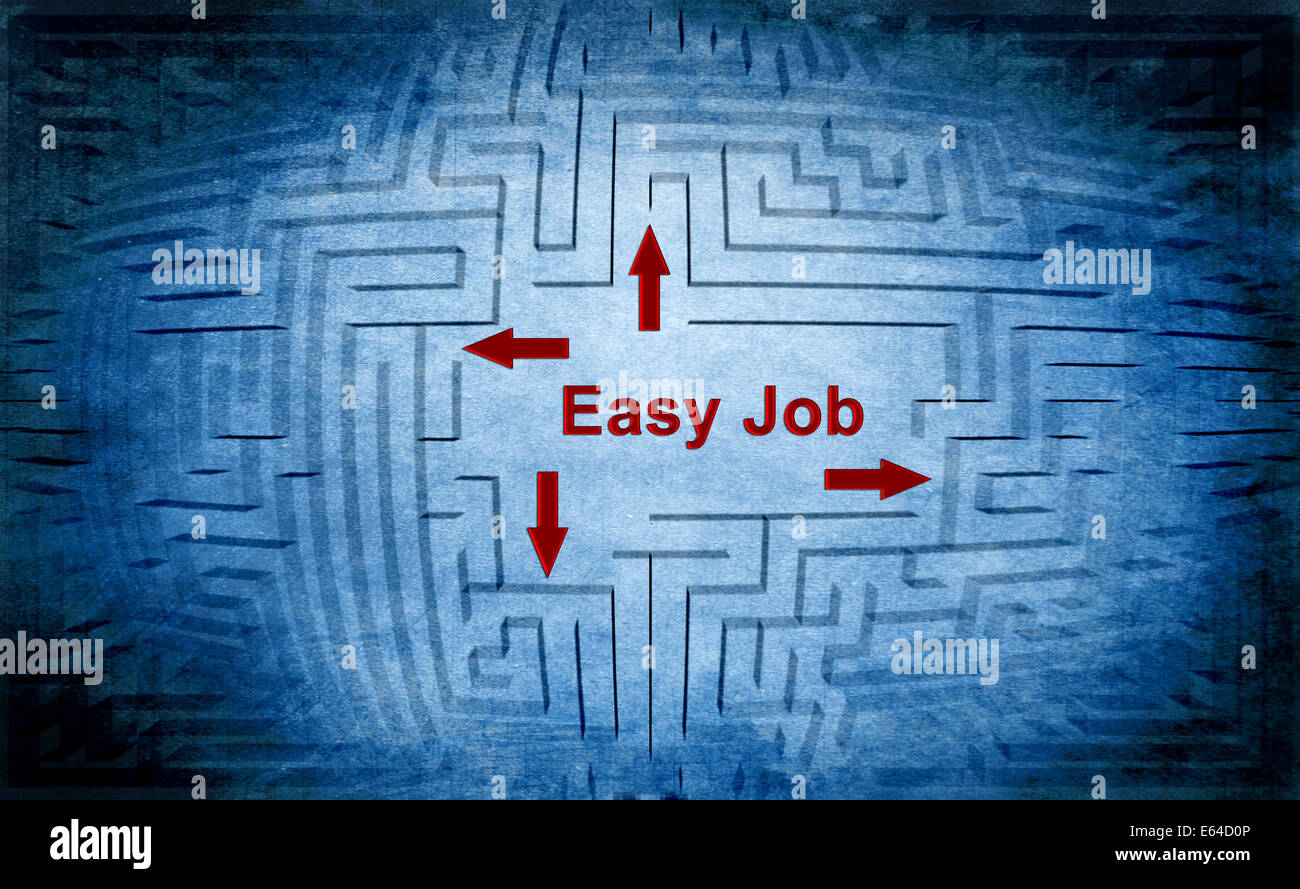 Facile lavoro concetto maze Foto Stock