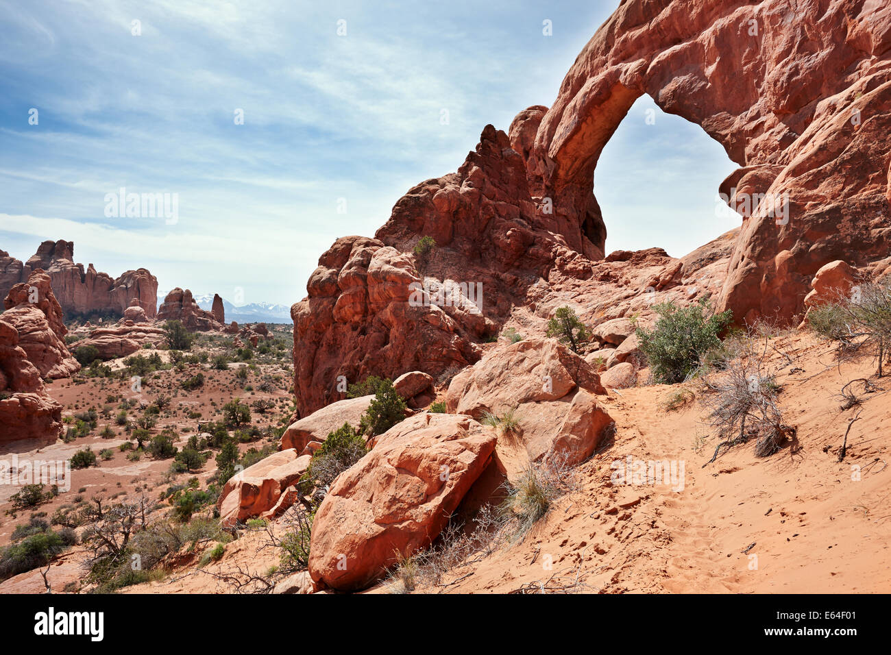 Finestra sud Arch. Parco Nazionale di Arches, Utah, Stati Uniti d'America. Foto Stock