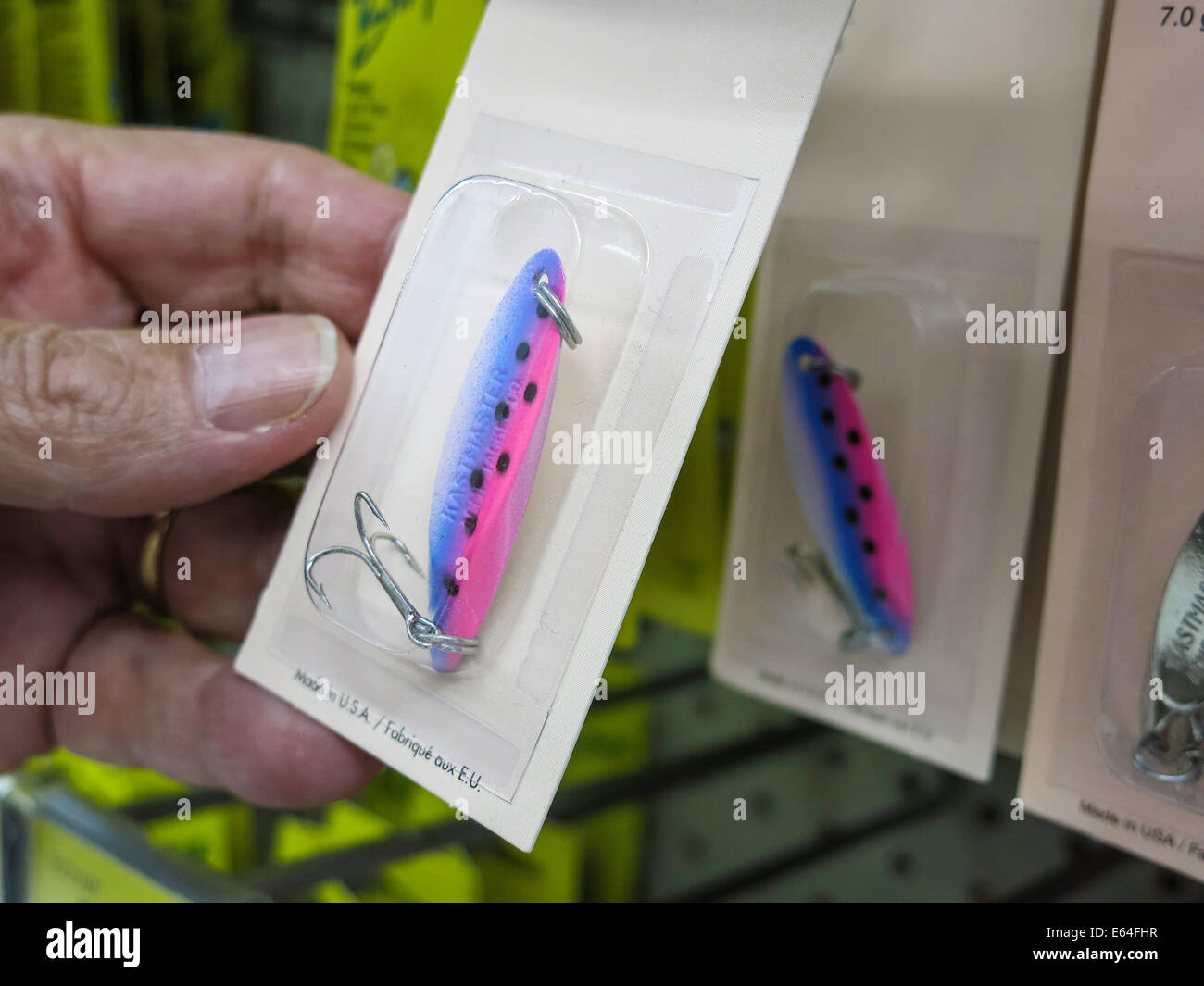 Esca artificiale,Walmart Discount Department Store, STATI UNITI D'AMERICA Foto Stock