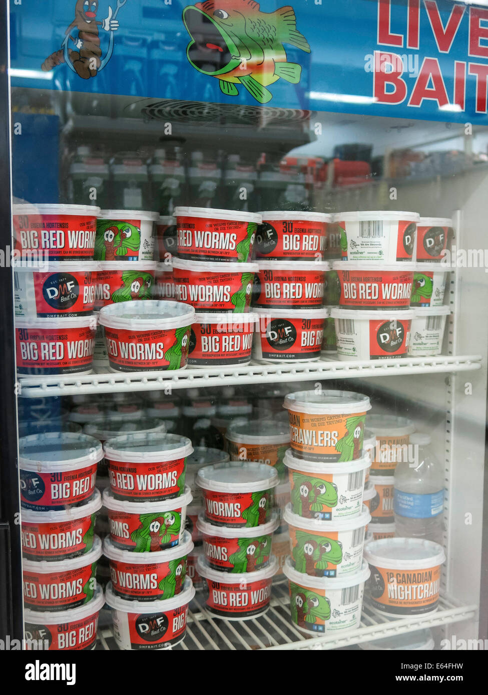 Worm scambiatore di calore esca, Walmart Discount Department Store, STATI UNITI D'AMERICA Foto Stock