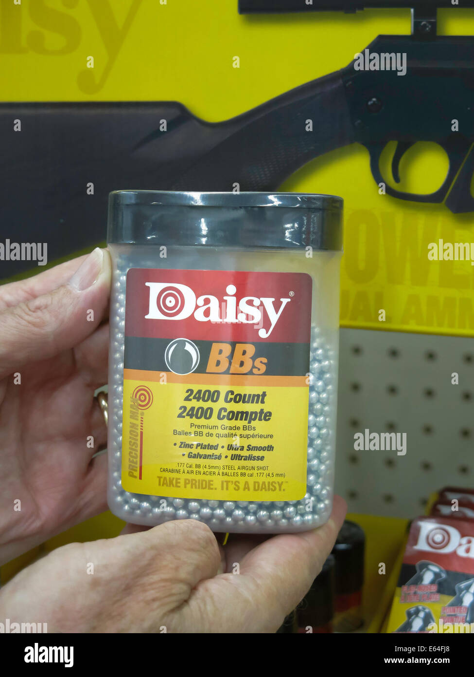 Vasetto di Daisy Brand 2400 BB, Walmart Discount Department Store, STATI UNITI D'AMERICA Foto Stock