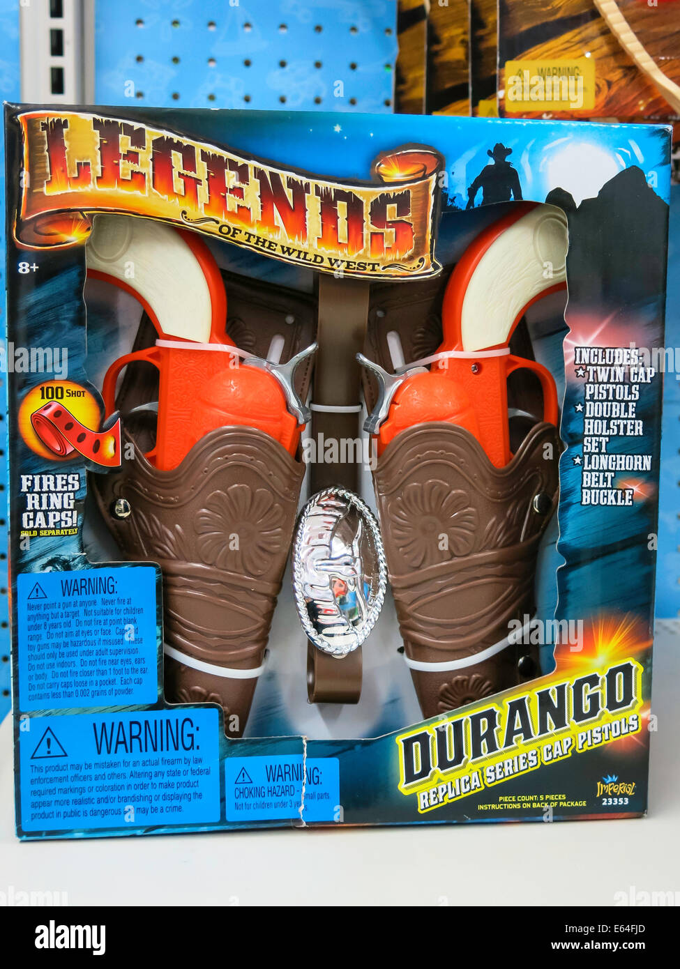 Toy sei Shooter pistola Set, Walmart Discount Department Store, STATI UNITI D'AMERICA Foto Stock