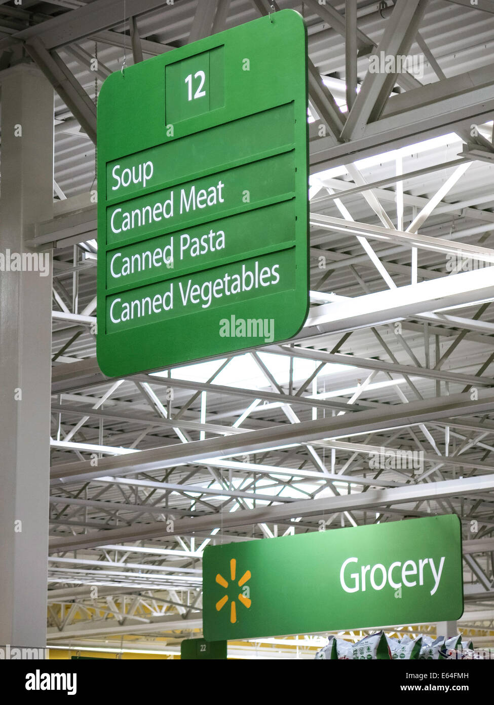 Dipartimento di negozi di generi alimentari, Walmart Discount Department Store, STATI UNITI D'AMERICA Foto Stock