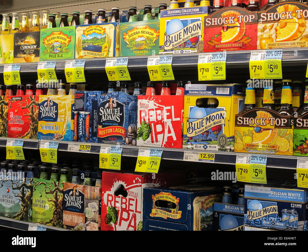 Corridoio di birre speciali, Smith ha un negozio di alimentari, Great Falls, Montana, USA Foto Stock