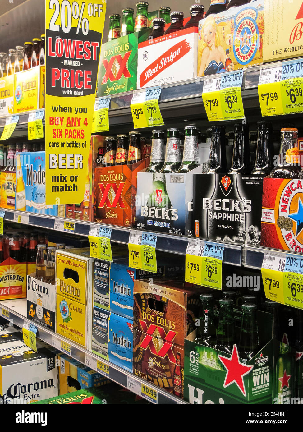 Corridoio di birre speciali, Smith ha un negozio di alimentari, Great Falls, Montana, USA Foto Stock