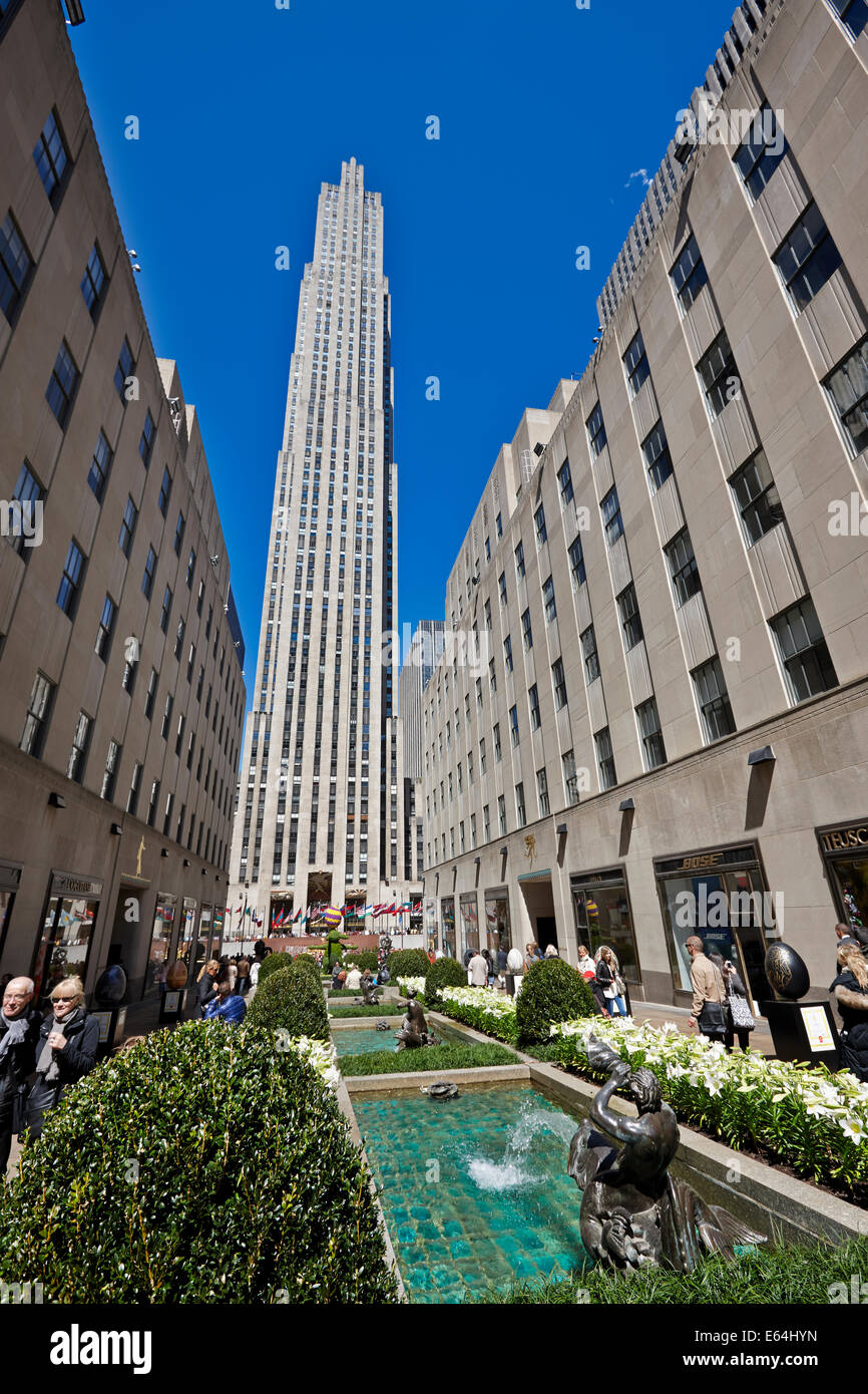 Edificio del Rockefeller Center nel centro di Manhattan. New York, Stati Uniti. Foto Stock