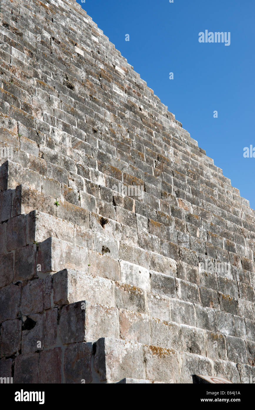 Dettaglio piramide del mago Uxmal Yucatan Messico Foto Stock