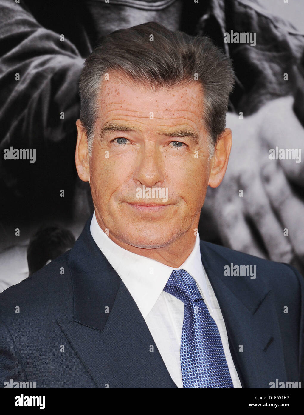 PIERCE BROSNAN Irish attore di cinema in agosto 2014. Foto di Jeffrey Mayer Foto Stock