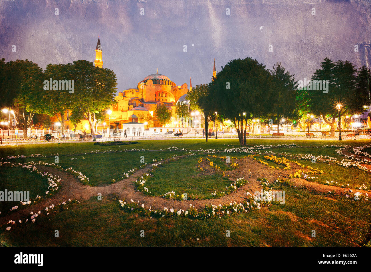 In stile retrò immagine di Santa Sofia (Hagia Sophia) miseum ad Istanbul in Turchia Foto Stock