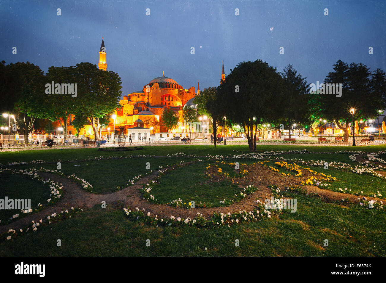 In stile retrò immagine di Santa Sofia (Hagia Sophia) museum di Istanbul, Turchia Foto Stock