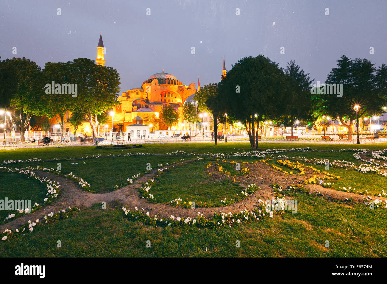 In stile retrò immagine di Santa Sofia (Hagia Sophia) museum di Istanbul, Turchia Foto Stock