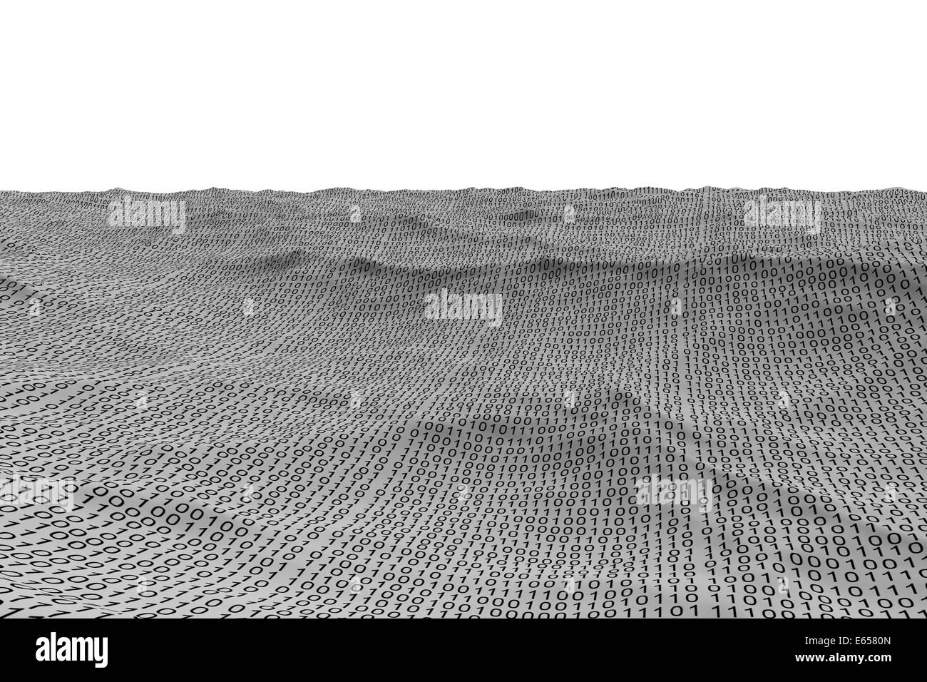 Generati digitalmente il codice binario del paesaggio Foto Stock