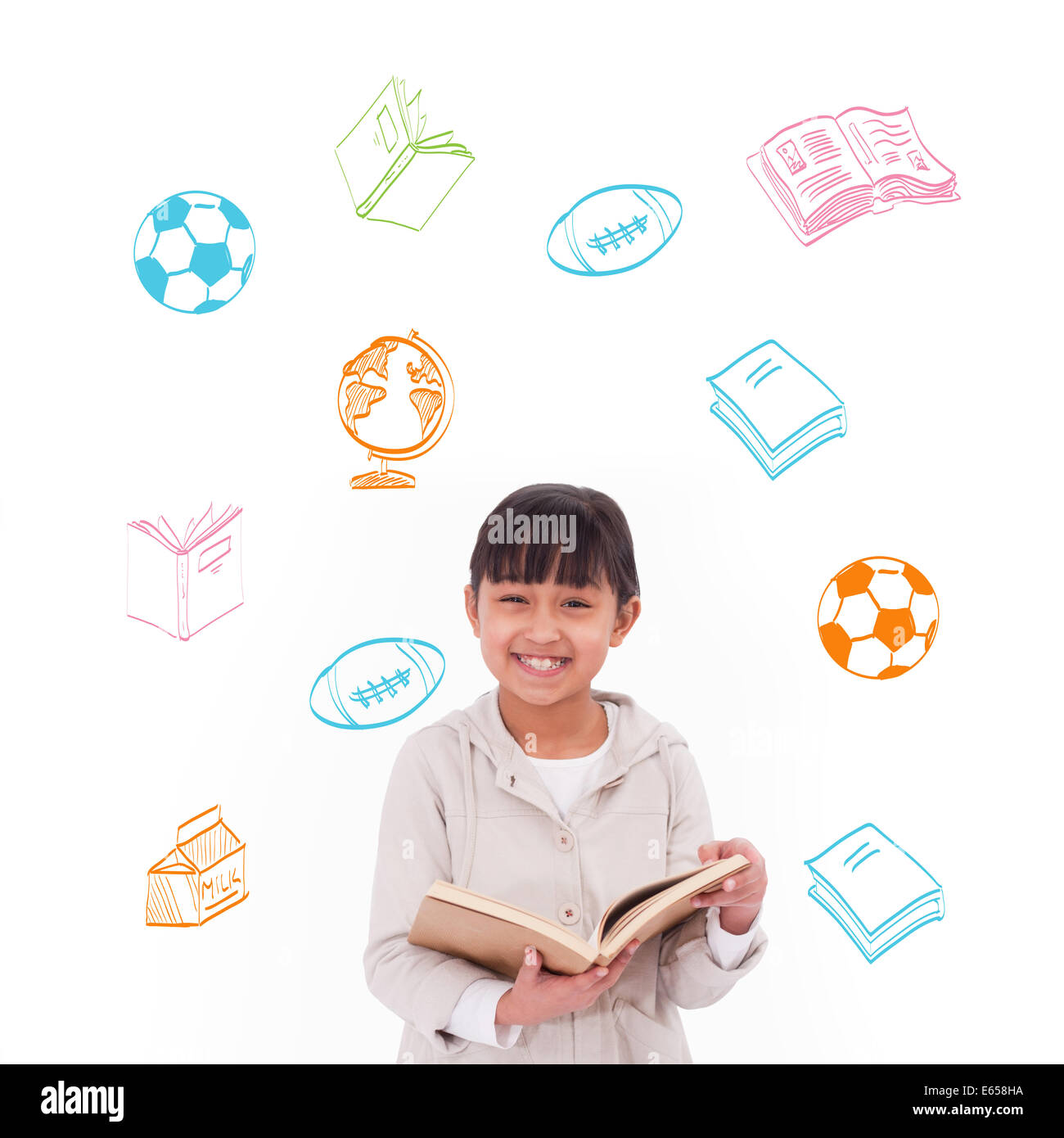 Immagine composita delle attività della scuola scarabocchi Foto Stock