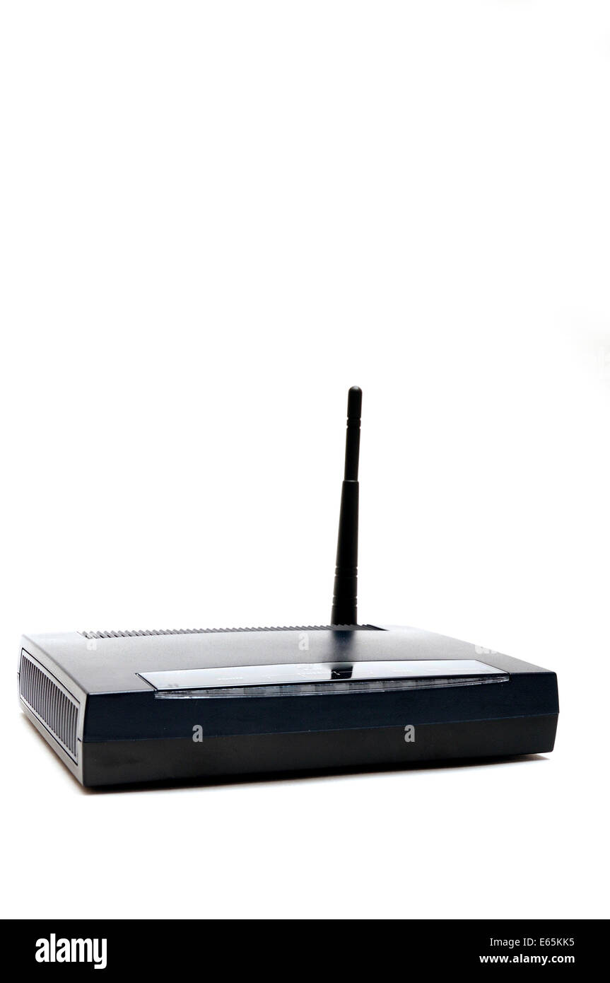 Router wireless con antenna per la connessione a internet tramite LAN Foto Stock