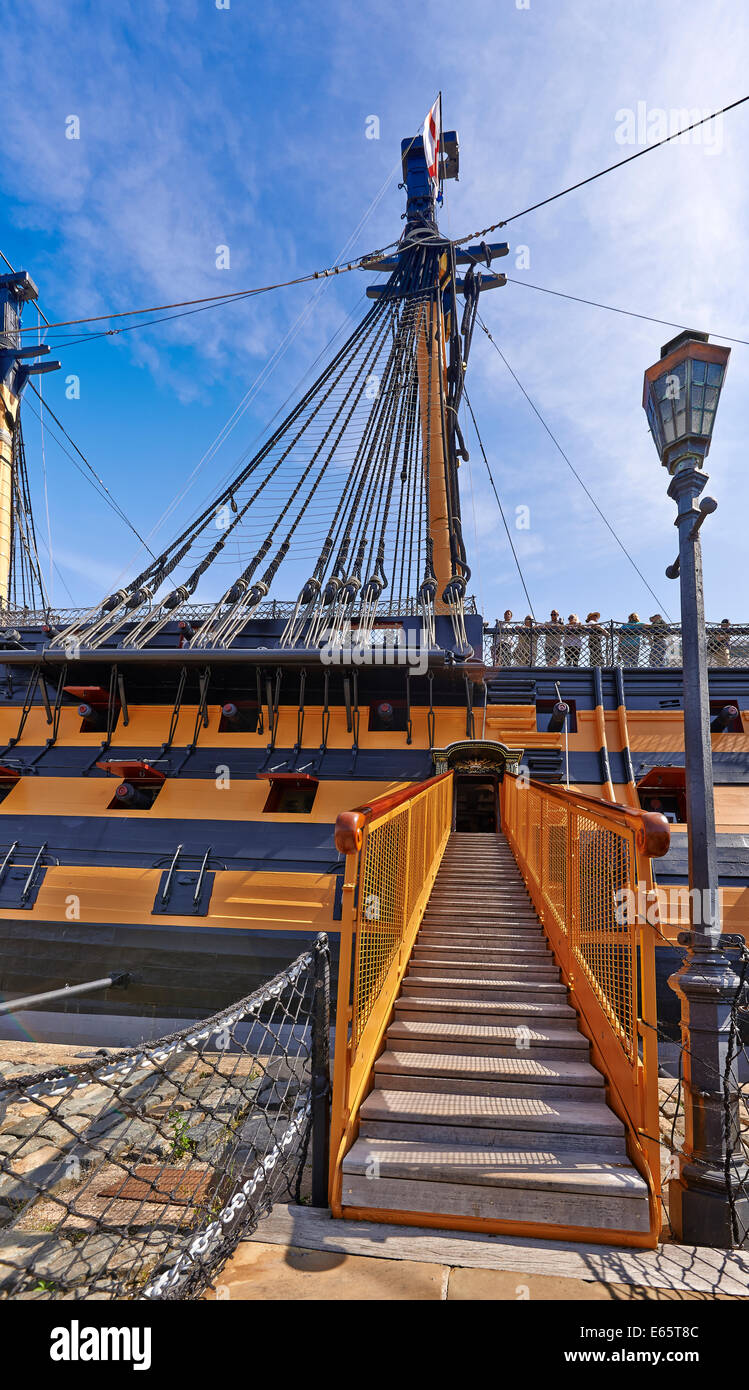 HMS Victory è un 104-gun primo tasso di nave di linea della Royal Navy, stabilite nel 1759 e lanciato nel 1765 Foto Stock