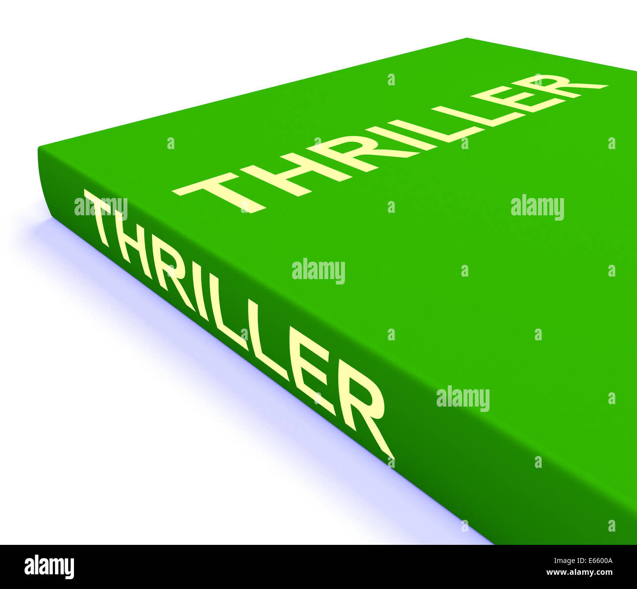 Thriller libro mostra Libri su azione avventura e mistero Foto Stock