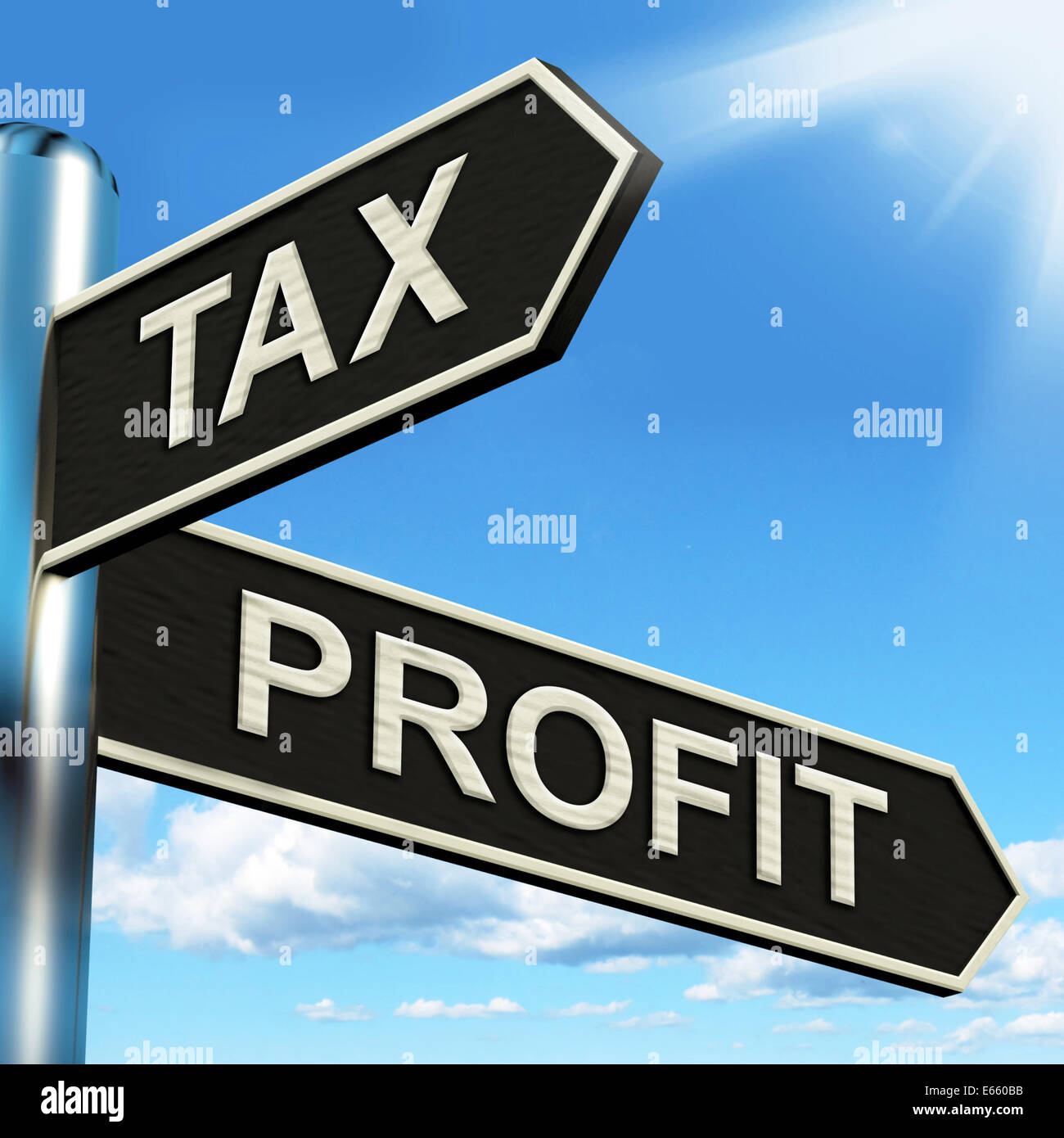 Profitto fiscale significato di orientamento per la tassazione degli utili Foto Stock