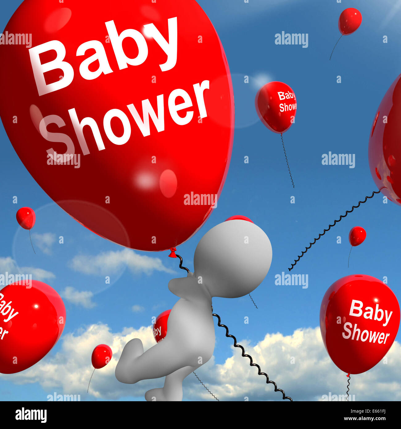 Baby Shower palloncini mostra allegre feste e festività Foto stock - Alamy