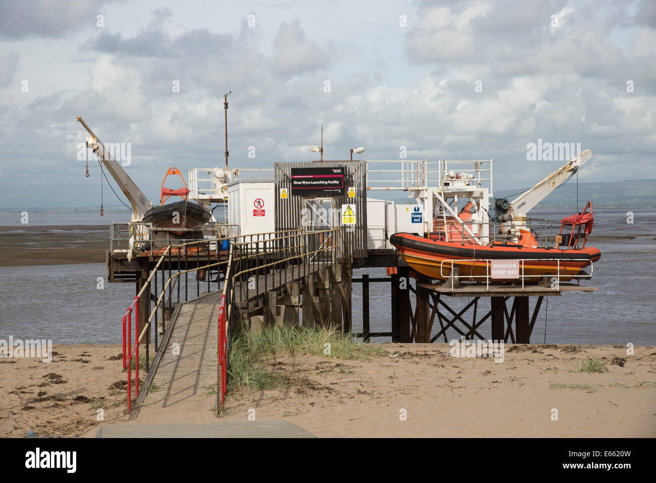 Fleetwood Lancs REGNO UNITO Fiume Wyre lanciando facility LANCASHIRE REGNO UNITO Foto Stock