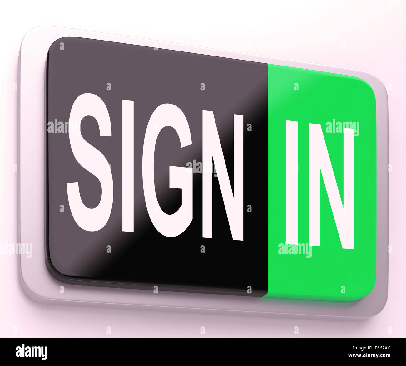 Pulsante Accedi Mostra Log-in online Foto Stock