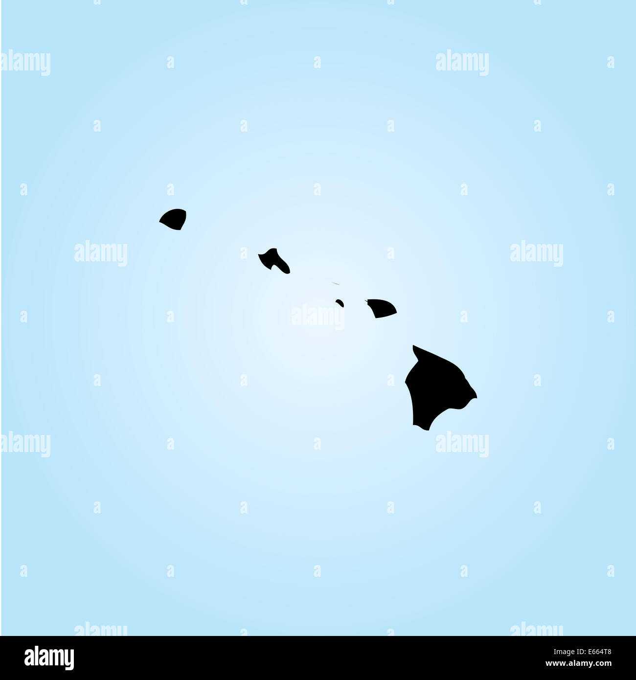 Schema di Stato delle Hawaii di gli Stati Uniti di America con fondo di acqua Foto Stock