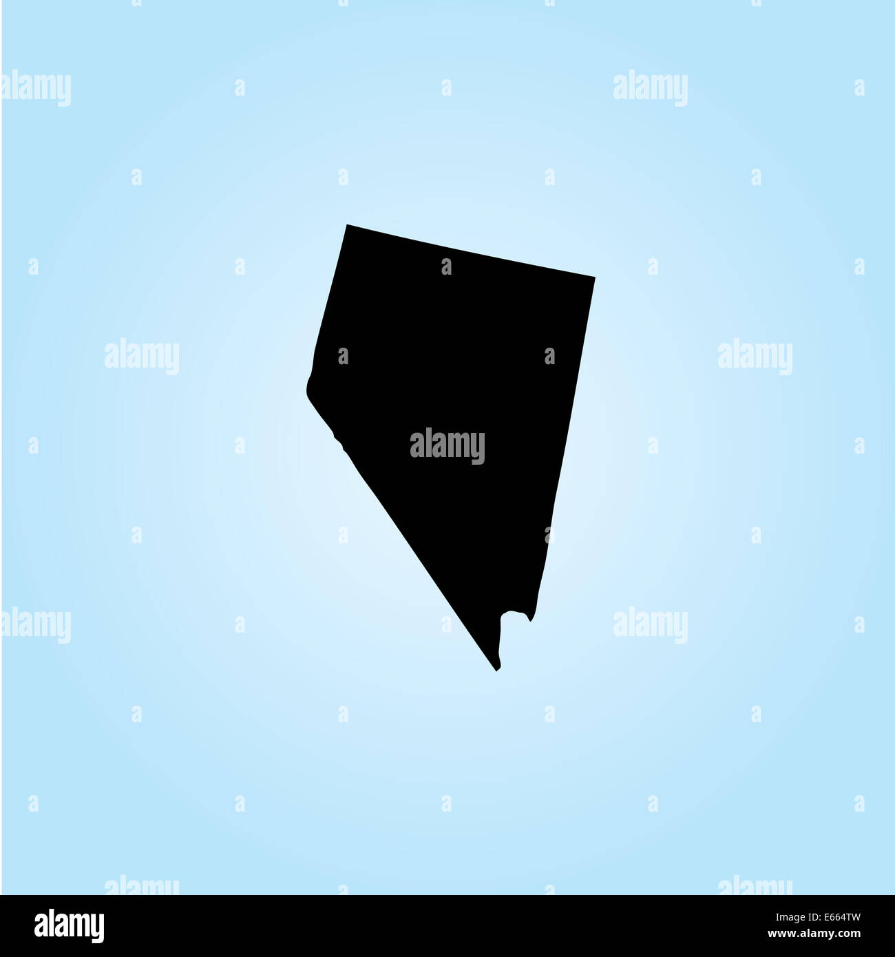 Profilo di stato del Nevada negli Stati Uniti d'America con fondo di acqua Foto Stock