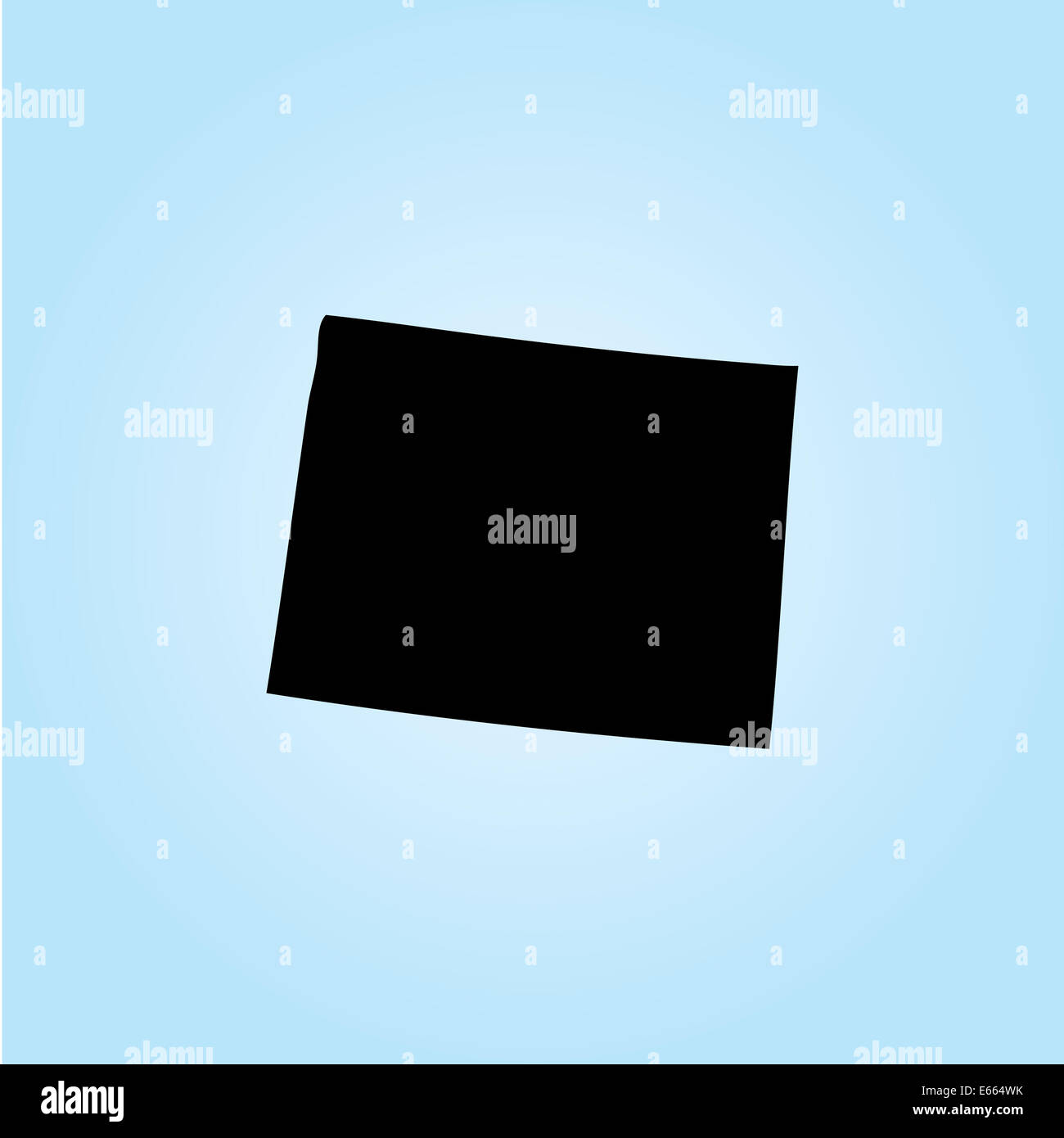 Profilo di stato del Wyoming negli Stati Uniti d'America con fondo di acqua Foto Stock