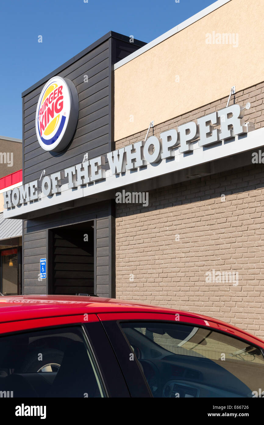 Burger King e un ristorante fast food, STATI UNITI D'AMERICA Foto Stock