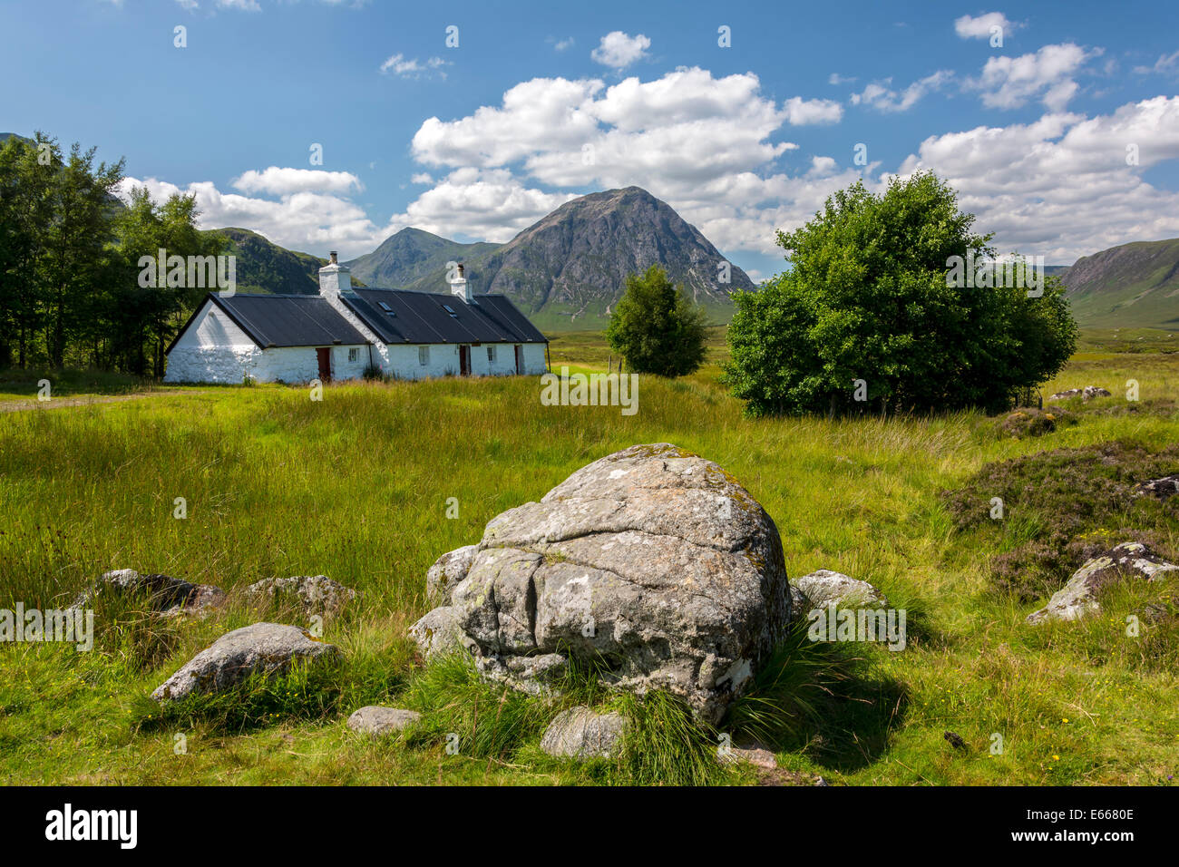 Black Rock Cottage, Glencoe, Lochaber, Scozia Foto Stock