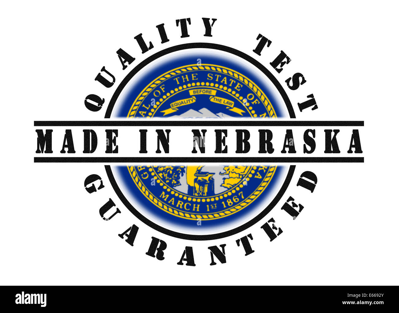 Test di qualità garantita timbro con un flag di stato interno, Nebraska Foto Stock