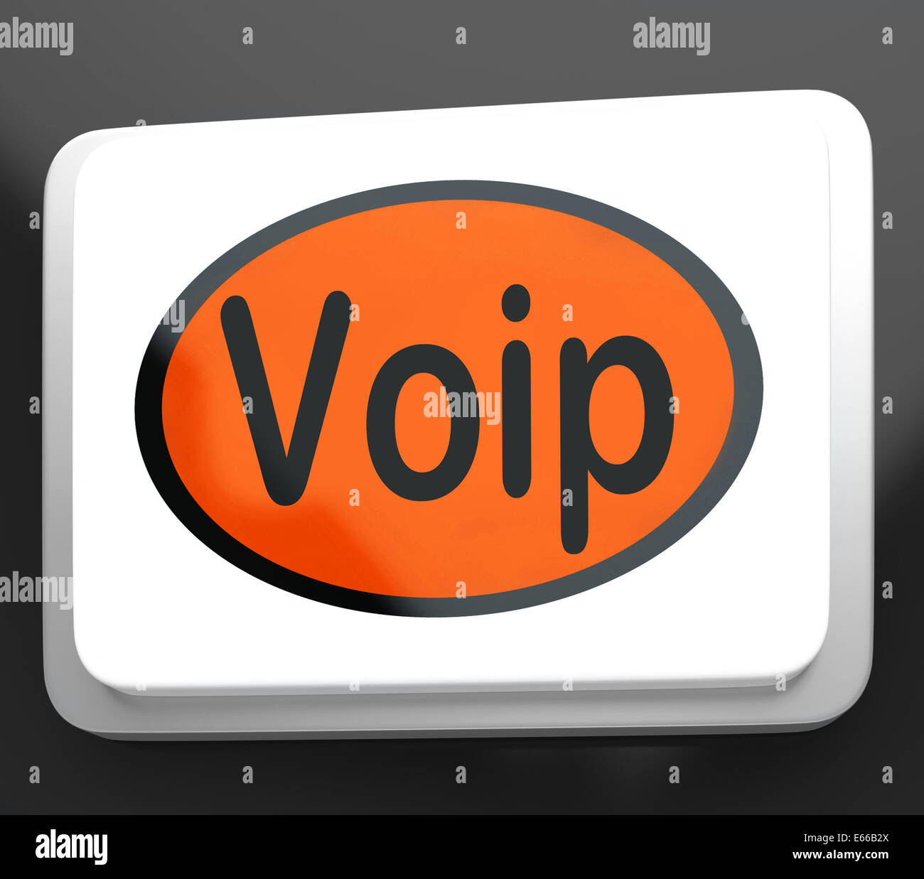 Pulsante Voip significa Voice Over Internet Protocol o telefonia a banda larga Foto Stock