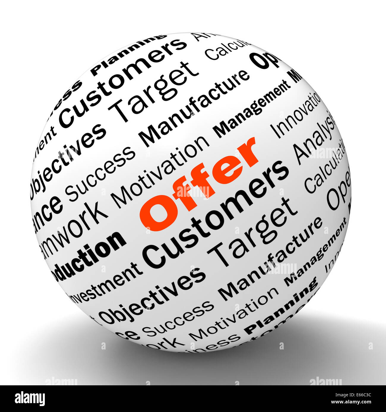 Offerta sfera definizione mostra prezzi speciali sconti o promozioni Foto Stock