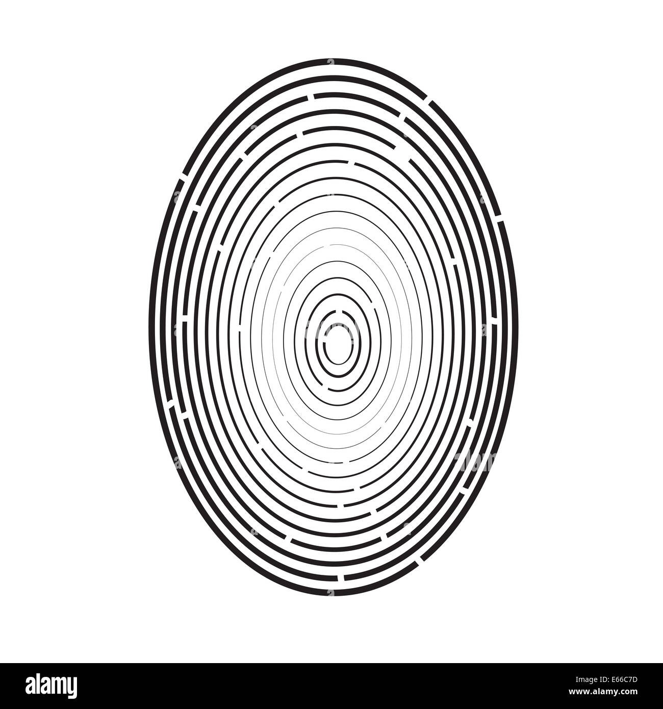 Illustrazione colorata con impronta digitale su sfondo bianco Foto Stock