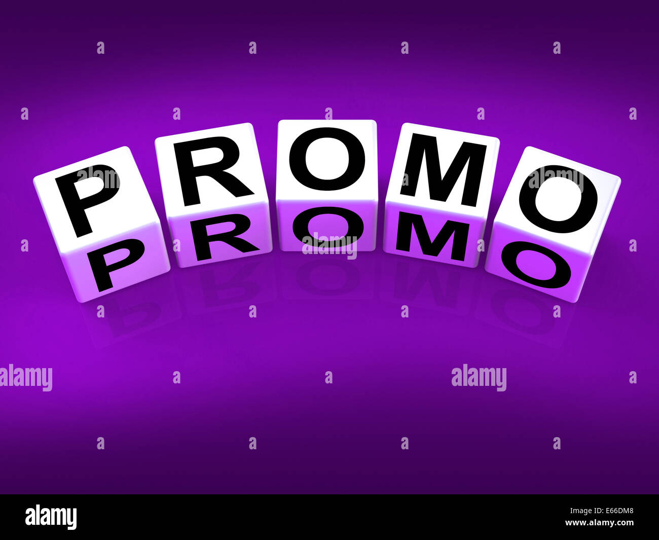 Promo che mostra i blocchi di pubblicità e promozioni di radiodiffusione Foto Stock