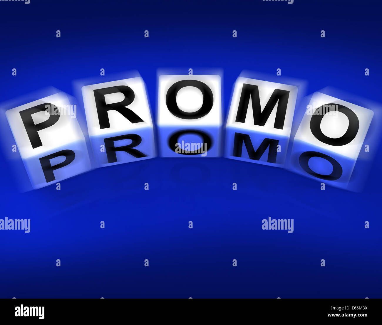 Promo blocca la visualizzazione di annunci pubblicitari e promozioni di radiodiffusione Foto Stock