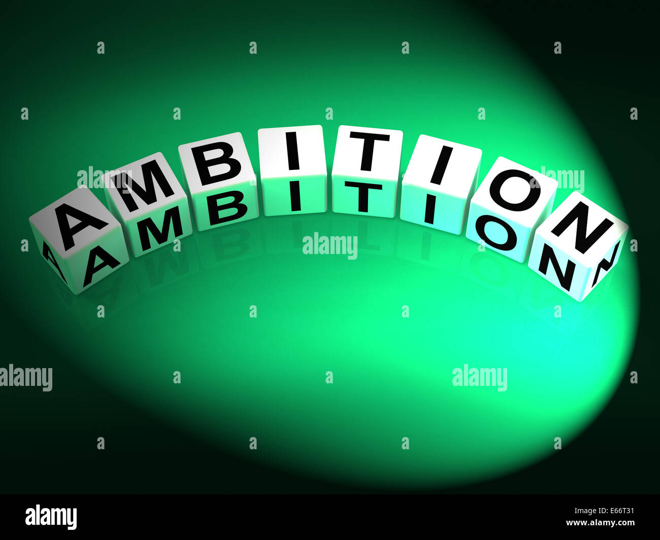 Ambizione dice che mostra ambizioni obiettivi e aspirazione Foto Stock