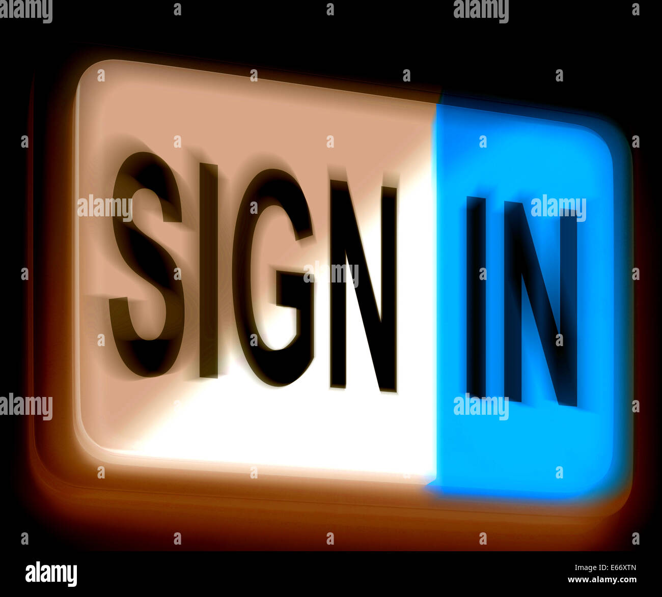 Sign in segno Mostra Log-in online Foto Stock